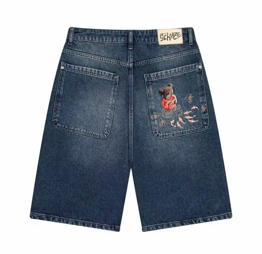 derschutze “koi fish” denim jorts