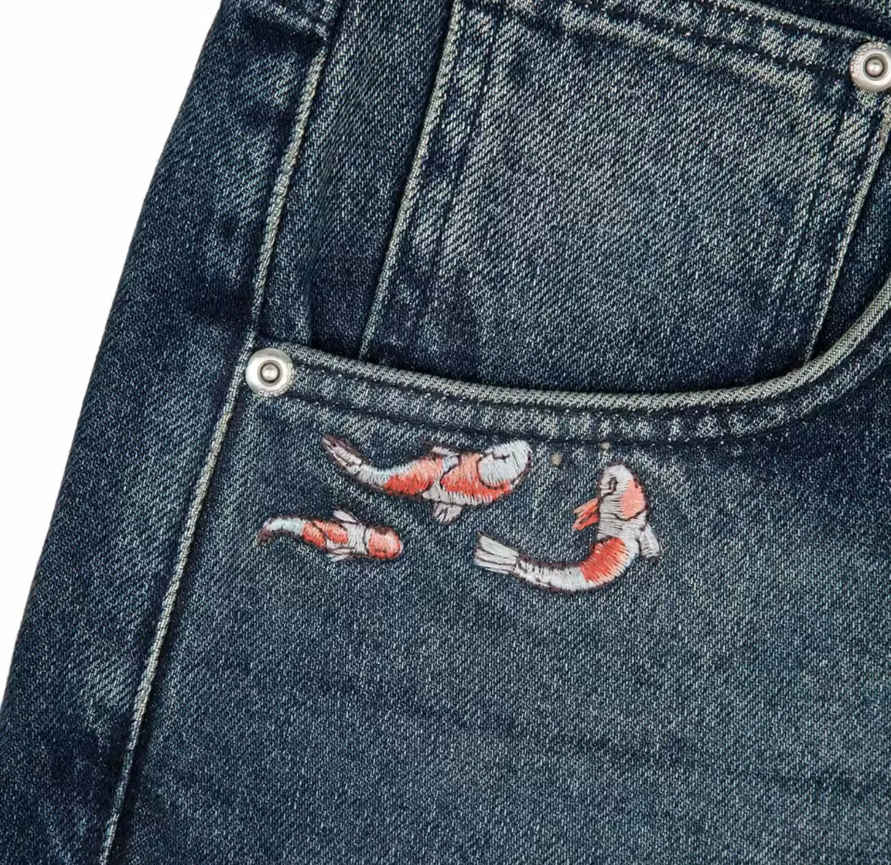 derschutze “koi fish” denim jorts