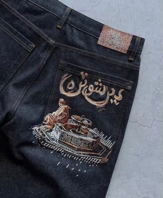 derschutze “aziza” black raw denim jorts