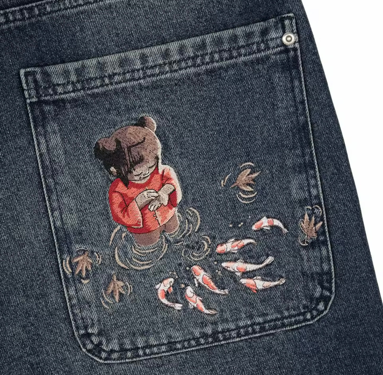 derschutze “koi fish” denim jorts