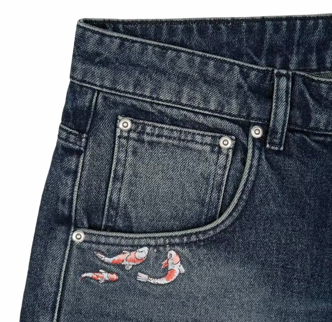 derschutze “koi fish” denim jorts
